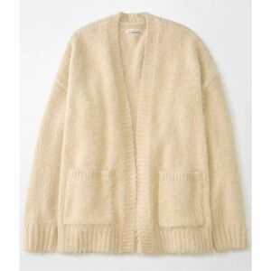 American Eagle Whoa So Cozy Fuzzy Beige Oversized Cardigan Medium Fall Sweater